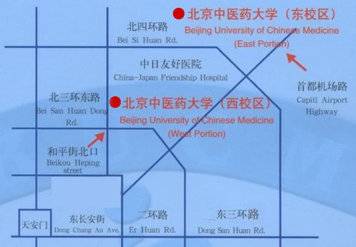 北京中医药大学地理位置图