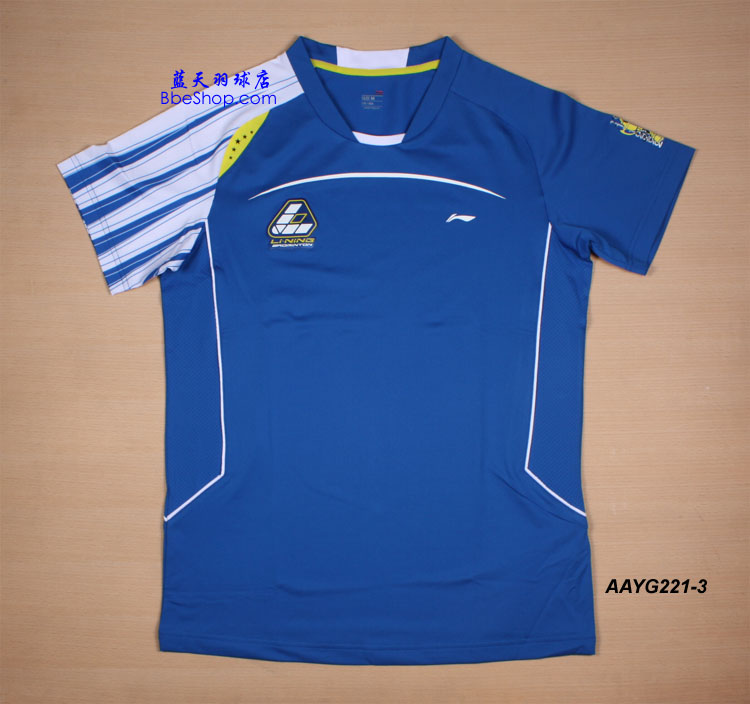 李宁羽球衫 AAYG221-3（蓝色） LI-NING羽球衫