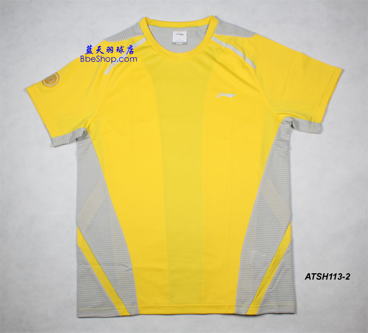 李宁羽球衫 ATSH113-2黄色 LI-NING羽球衫