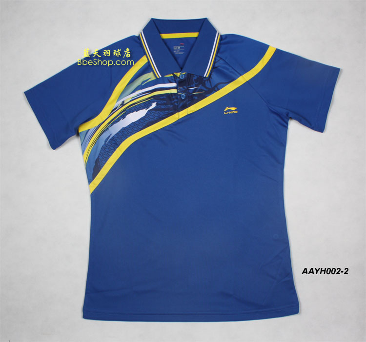 李宁羽球衫 AAYH002-2（蓝黄色） LI-NING羽球衫