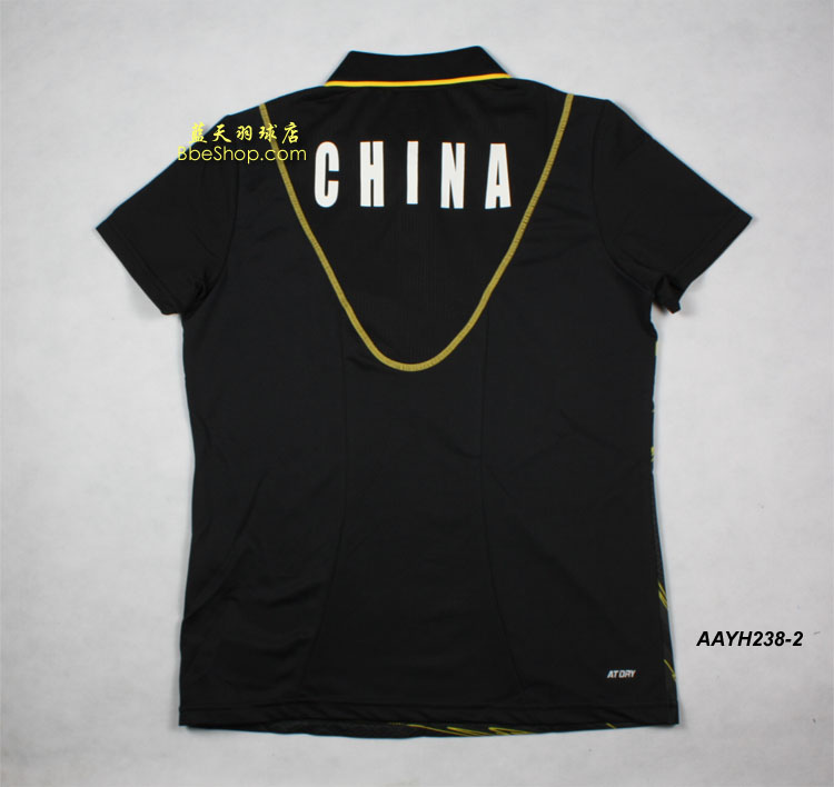 李宁羽球衫 AAYH238-2（黑黄色） LI-NING羽球衫